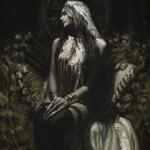 Nadezda, “Belle Antique”, oil on panel, 24 x 16 inches, $1,600 (Historical Reference: Poetry by Marina Tsvetaeva)