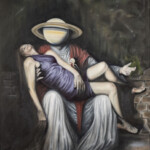 Joseph Weinreb, “Transference”, oil on canvas, 24 x 18 inches, $1600 (Historical Reference: Michelangelo's "Pieta”)