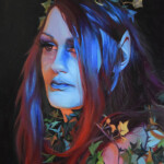 Rachel Bridge, “Nympth”, oil on panel, 11.75 x 15.75 inches, $1,500 | Mythological Inspiration: Nymphs
