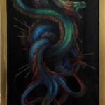 Lauren Budney, "Scylla’s Lament”, acrylic on canvas, 24 x 12 inches, $600