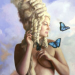 Sara Scribner, "Flight of the Butterfly", oil on panel, 16 x 12 inches, $1,500