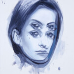 Alex Garant, "Proprioception Blue Study I", oil on Canson art board, 10 x 8 inches, $400