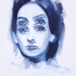 Alex Garant, "Proprioception Blue Study II", oil on Canson art board, 10 x 8 inches, $400