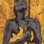 Rebecca Yanovskaya, "Ornamental", ballpoint pen 22k gold leaf, 4 x 2.5 inches, $550