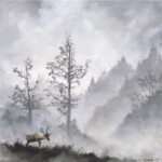 Brian Mashburn, "Caribou," oil on canvas, 6 x 6 inches, $500
