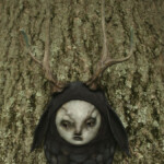 Scott Radke, "Centrar 2," magic sculpt, burlap, acrylic paints, 25 x 12 inches, $675