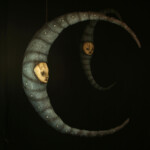 Scott Radke, "Crescent Moon 2," magic sculpt, burlap, acrylic paints, 19 x 4 x 17 inches, $575