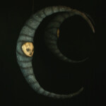 Scott Radke, "Crescent Moon 1," magic sculpt, burlap, acrylic paints, 19 x 4 x 17 inches, $575