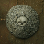 Scott Radke, "Moon," magic sculpt, acrylic paints, 14 x 13 x 5 inches, $625
