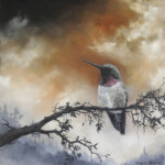 Brian Mashburn, "Ruby-throated Hummingbird," oil on canvas, 6 x 6 inches, $500