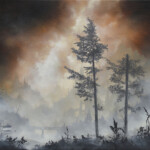 Brian Mashburn, "Spruce Trees," oil on canvas, 9 x 12 inches, $1,000