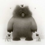 Travis Louie, "Invader Mitch and His Pugs," acrylic on board, 18 x 14 inches, Please Inquire