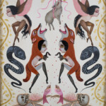 Jennybird Alcantara, “Dance Macabre”, oil, acrylic and gouache on paper, 21 x 27 inches artwork size, $7,500