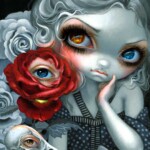Jasmine Becket-Griffith, "The Nightingale and the Rose", acrylic on panel, 13 x 15 inches, $2,400