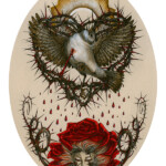 Zoe Lacchei, "Tears of Blood", mixed media on recycled paper, 35 x 45 inches, $2,600