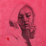 Mandy Tsung, “I’ll Walk As if On the Verge of Fire”, graphite, acrylic on paper mounted to wood, 9.75 x 9.75 inches, $500