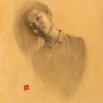 Mandy Tsung, “Let the Light Through”, graphite, acrylic, oil on paper mounted to wood, 11.5 x 9.5 inches, $500