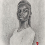 Mandy Tsung, “Rise to the Surface, Resist”, graphite, acrylic on paper mounted to wood, 11.5 x 9.5 inches, $400