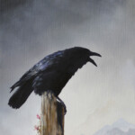Brian Mashburn, "Crow III", oil on panel, 4 x 5 inches, $320