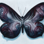 Adam S. Doyle, “And Everyone Will Know”, oil on vinyl, 11 x 14 inches, $800 | Musical Inspiration: “Butterfly” by Grimes