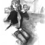 Nadezda, “Before She Leaves”, graphite on paper, 10 x 8 inches, $350