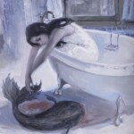 Nadezda, “Big Deep Blue”, oil on panel, 10 x 10 inches, $850