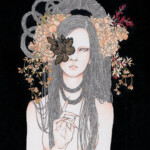 Andi Soto, "Divine Intervention", mixed media on vellum bristol paper, 8 x 9 inches, $480