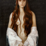 Erica Calardo, “Fortuna Fragilis”, oil on linen, 27.5 x 19.6 inches, $3500 | Musical Inspiration: Carmina Burana