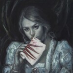 Nadezda, “Etiquette”, oil on panel, 10 x 10 inches, $820