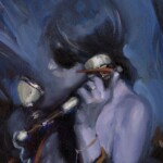 Nadezda, “Étude in E-Minor n.26”, oil on canvas, 4 x 4 inches, $320.