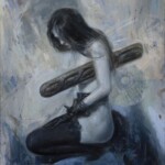 Nadezda, “Study Of A Female Figure With A French Baguette”, oil on canvas, 16 x 20 inches, $1650