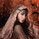Nadezda, “Firebird”, oil on canvas, 12 x 12 inches, $1000