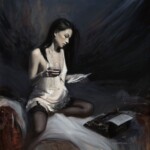 Nadezda, “Letter To R.Z.”, oil on panel, 24 x 24 inches, $2400