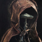 Adam Burke, “Mors C”, acrylic on wood, 11 x 14 inches, $600