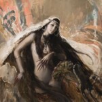 Nadezda, “Silken Flutter”, oil on canvas, 21 x 21 inches, $2000