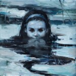 Nadezda, “Sticky Waters”, oil on canvas, 8 x 8 inches, $680