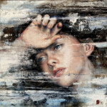 June Stratton, “Winter”, oil, silver, linen mounted on panel, 12 x 12 inches, $2400 | Musical Inspiration: Max Richter’s re-composition of “Four Seasons” by Vivaldi