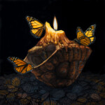 Jon Ching, “Sojourn”, oil on wood, 16 x 16 inches, $1,200