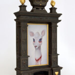 Garry Buckley, “Reliquary of Blood (Frame) – Relic of Blood (Painting), acrylic on panel, handmade/hand-painted frame, plywood and urethane resin, 10.5 x 6 inches, $4,100
