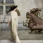 Corinne Geertsen, “Tea”, digital photocollage, 16.5 x 15.2 x 1 inches, $925