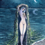 June Leeloo, 'Astarté ou l'écume des jours', watercolor on archival paper, 9 x 12 inches, $620