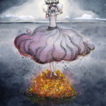 June Leeloo, 'La petite pirate', watercolor on archival paper, 10 x 14 inches, $800