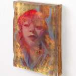 Marc Scheff, ‘Can't You See That I Am Not Afraid’, ArtResin, gold leaf, acrylic, pencil, 9 x 12 x 2 inches, $1195 (Side View)