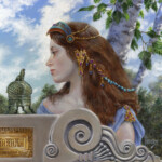 Richard Hescox, “The Spirit of Day”, oil and acrylic on canvas, 12 x 12 inches, $1,250 (All Four for $4,000)