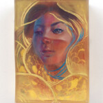 Marc Scheff, ‘See It Coming’, ArtResin, gold leaf, mixed media on cradled board, 5 x 7 x 4 inches, $775