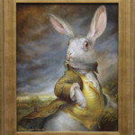 Omar Rayyan, “White Rabbit”, oil on panel, 20 x 16 inches, $6,500