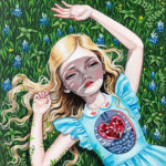 Julie Filipenko, “Cloud Watching”, acrylic on birch, 12 x 8.5 inches, $1600