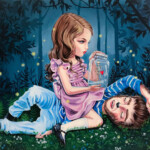 Julie Filipenko, “My Favorite Werewolf Boy”, acrylic on canvas, 24 x 32 inches, $6000
