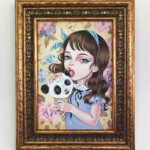 Julie Filipenko, “I Can Lick What I Want”, acrylic on birch, 12 x 8.5 inches, $1400 (Framed)