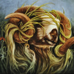 Brin Levinson, "Hunger of the Vine", oil on birch panel, 25 x 19 inches, $1,700